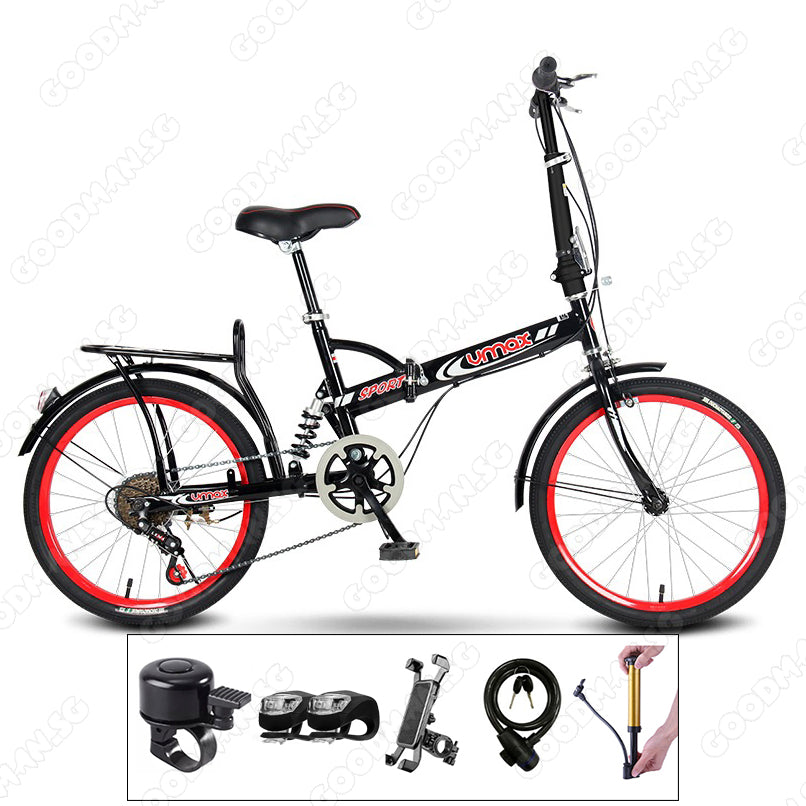 VMAX Foldable Bicycle with 6 Speed Gear