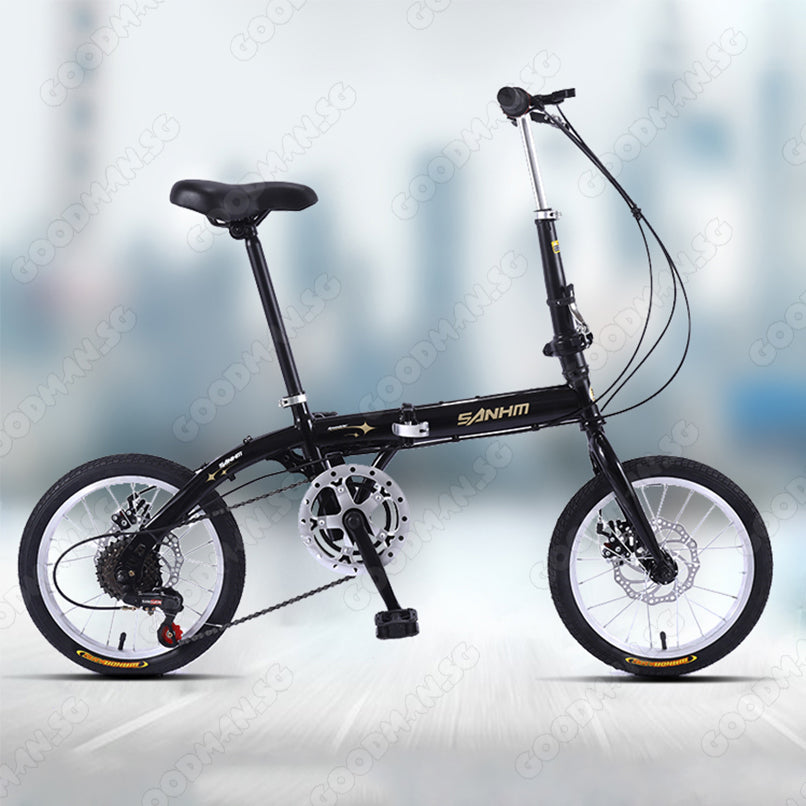 SANHM 16 Inch 6 Speed Foldable Bike