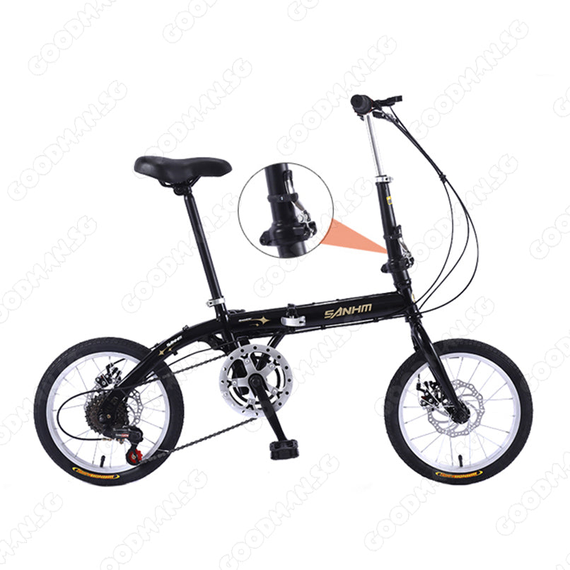 SANHM 16 Inch 6 Speed Foldable Bike